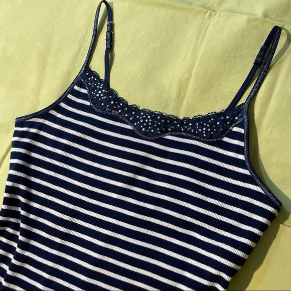 Vintage y2k justice bedazzled striped cami - Picture 2 of 4